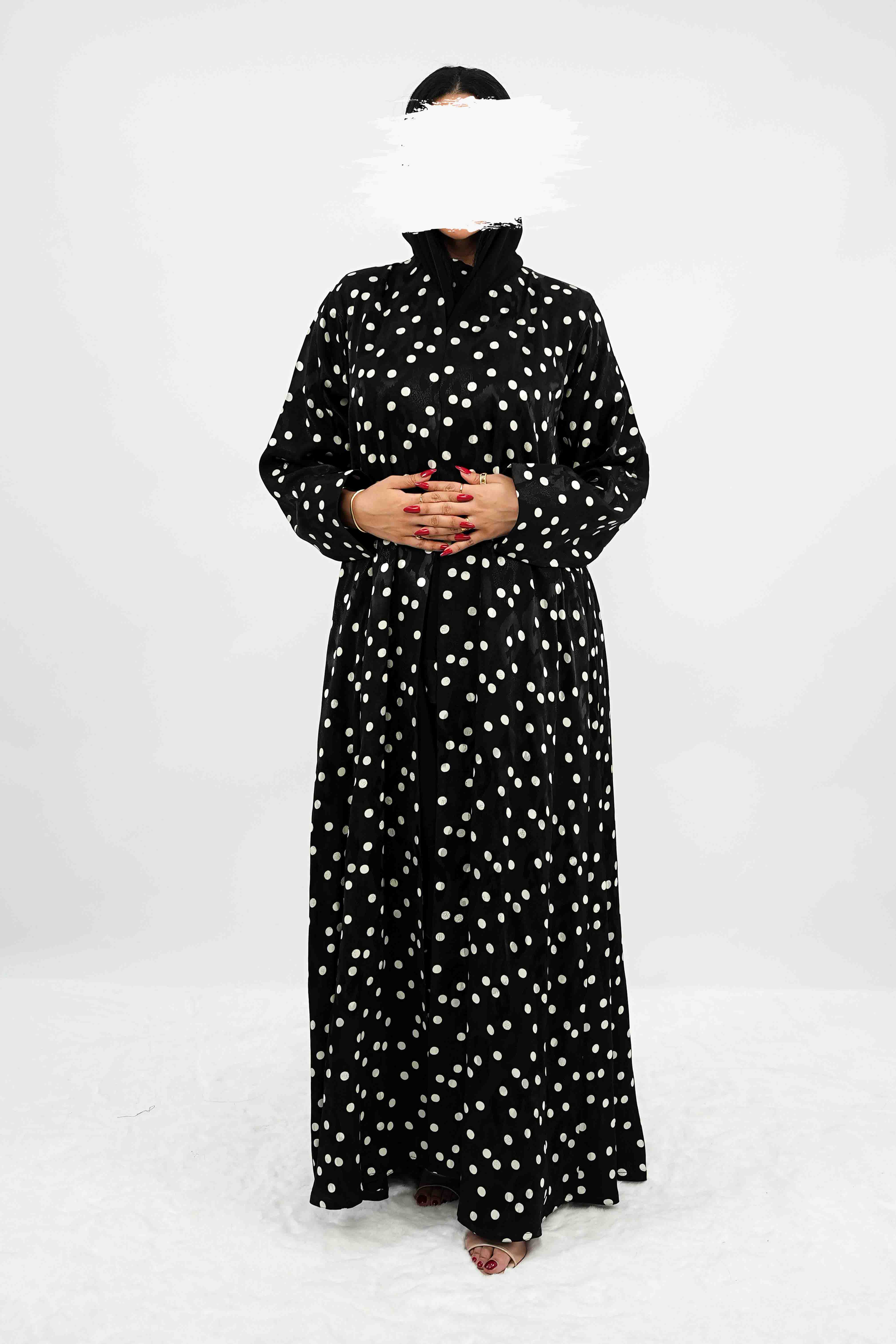 BE Retro Polka Jacquard Abaya 028 BE