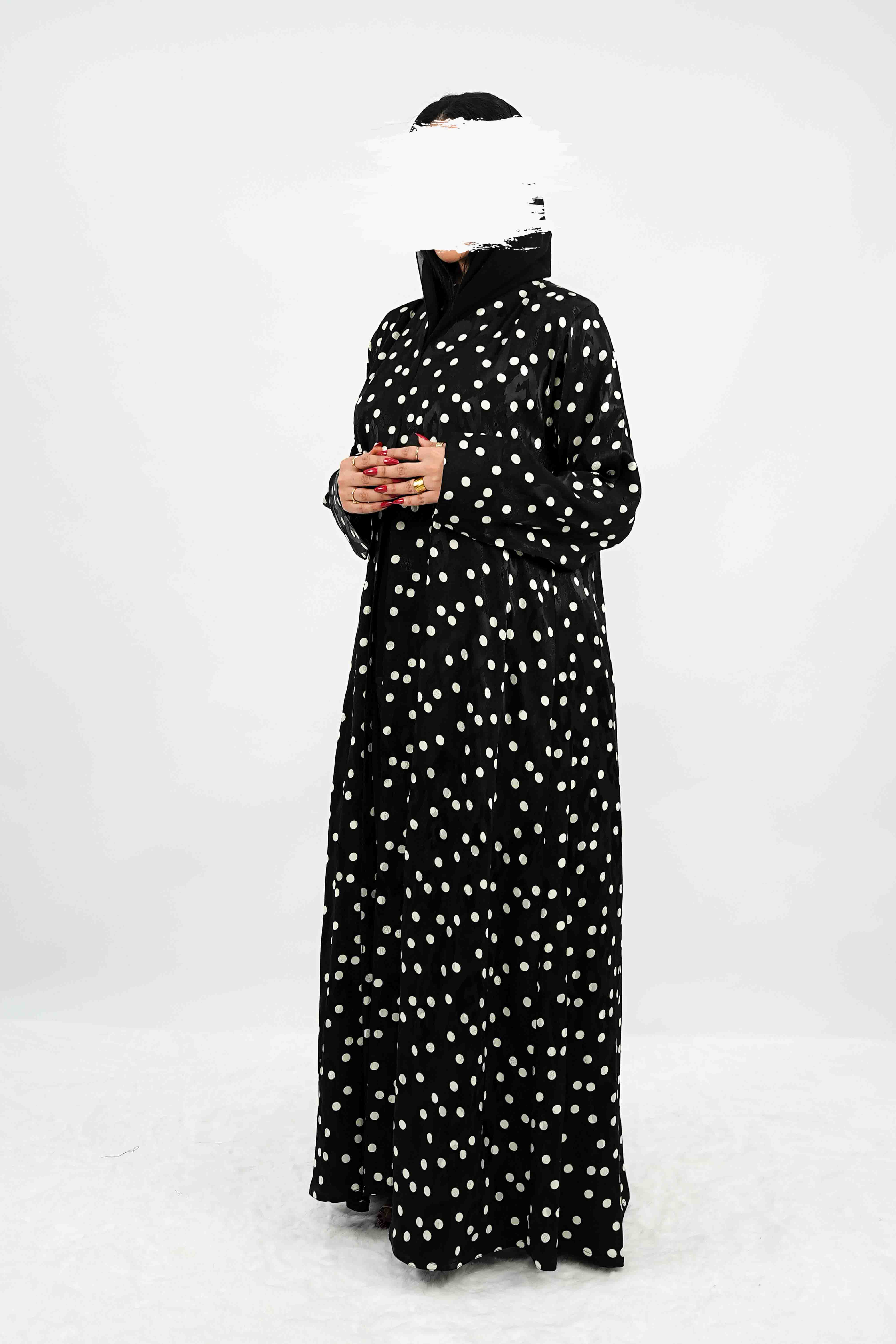 BE Retro Polka Jacquard Abaya 028 BE