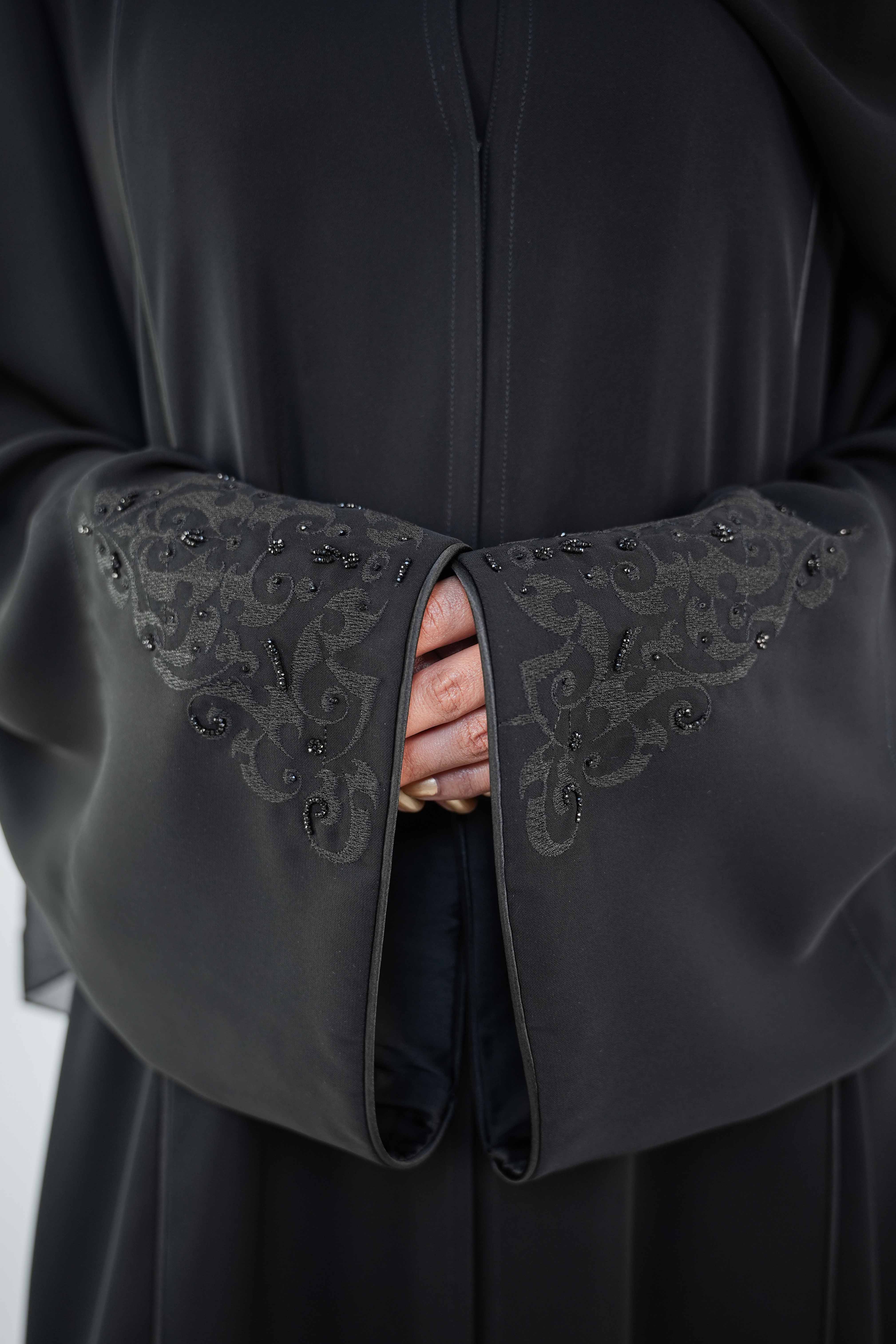 BE Embroidered-Sleeve Abaya 025 BE