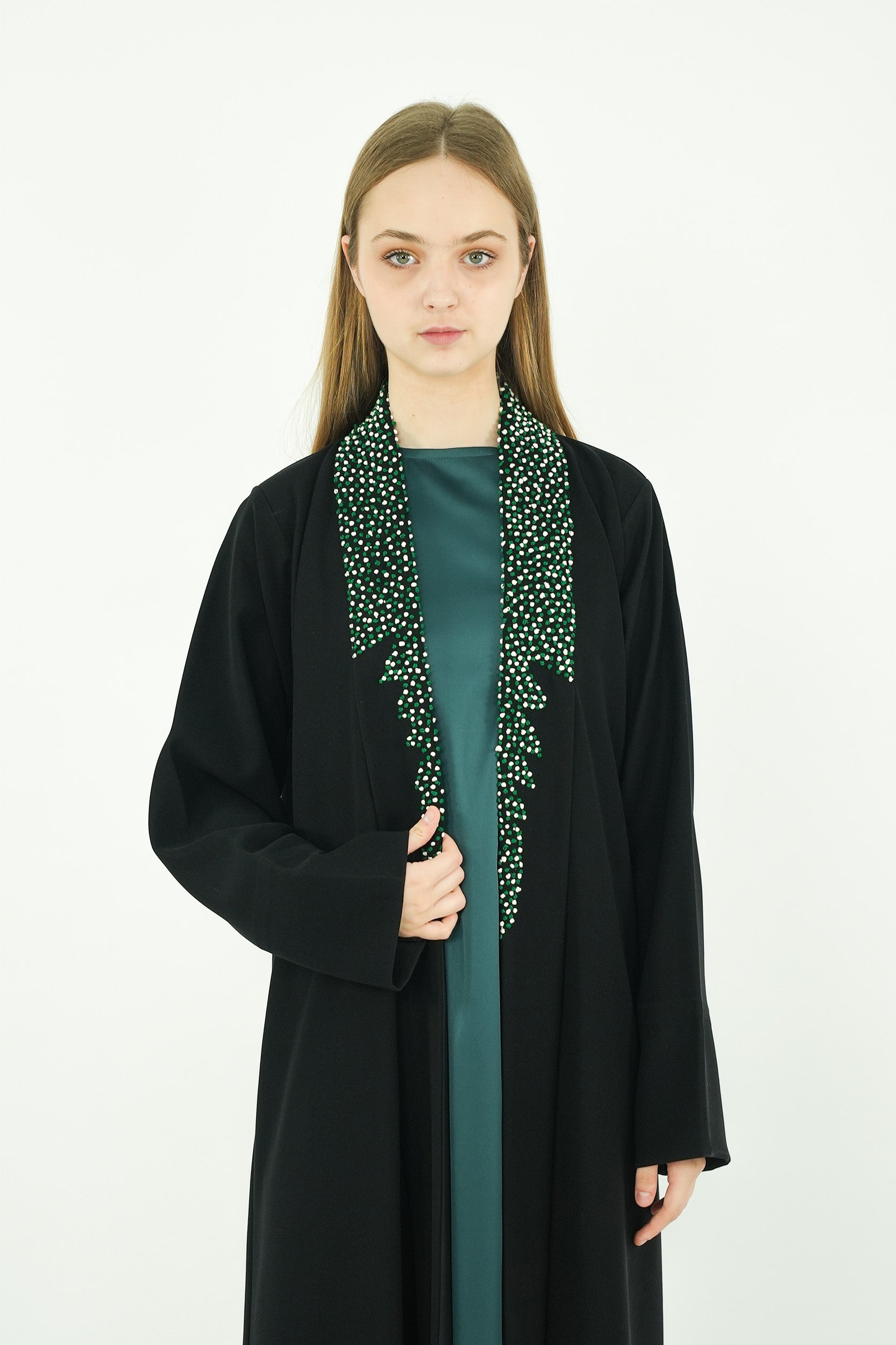 Beads Work Abaya