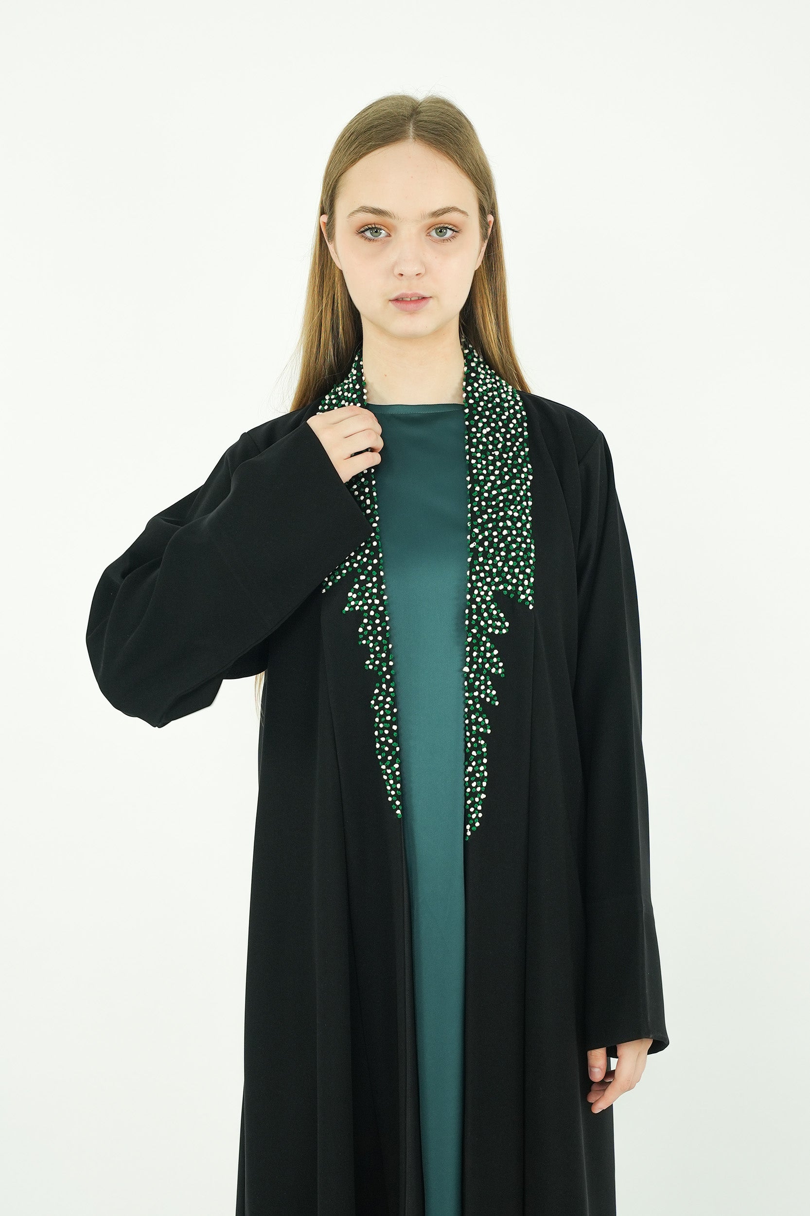 Beads Work Abaya