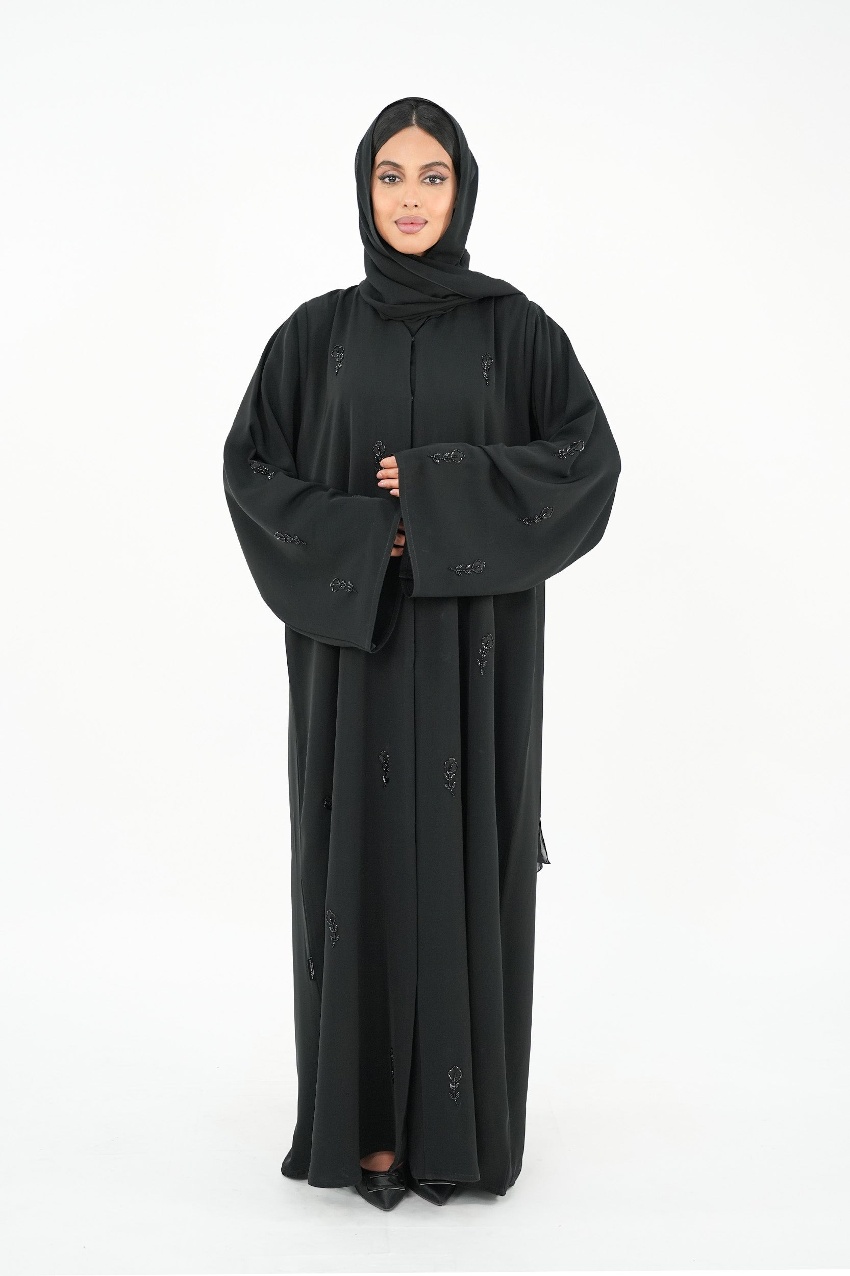 Scattered Hand Embroidery Abaya