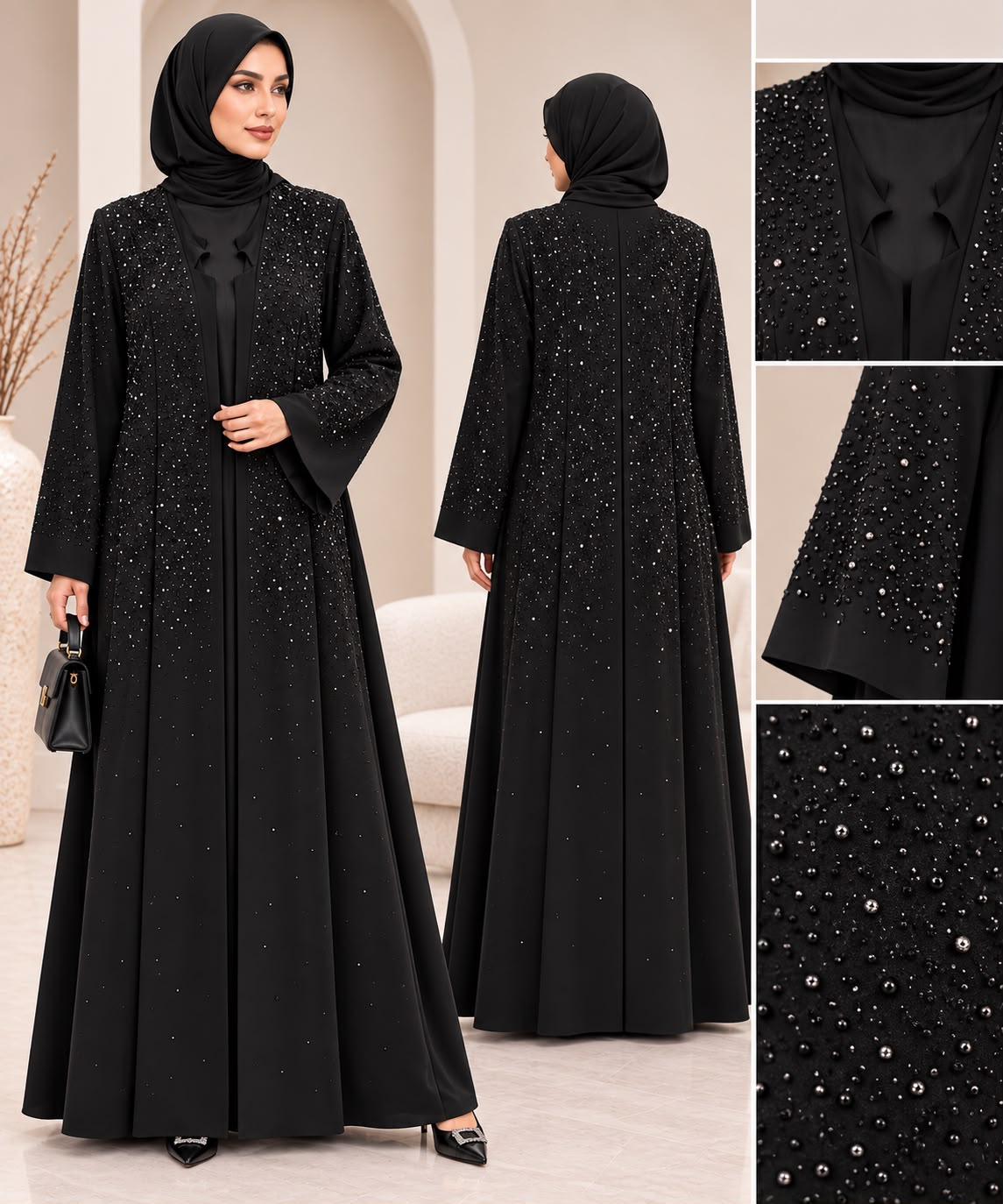 BE Luminary Beaded Flare Abaya BE