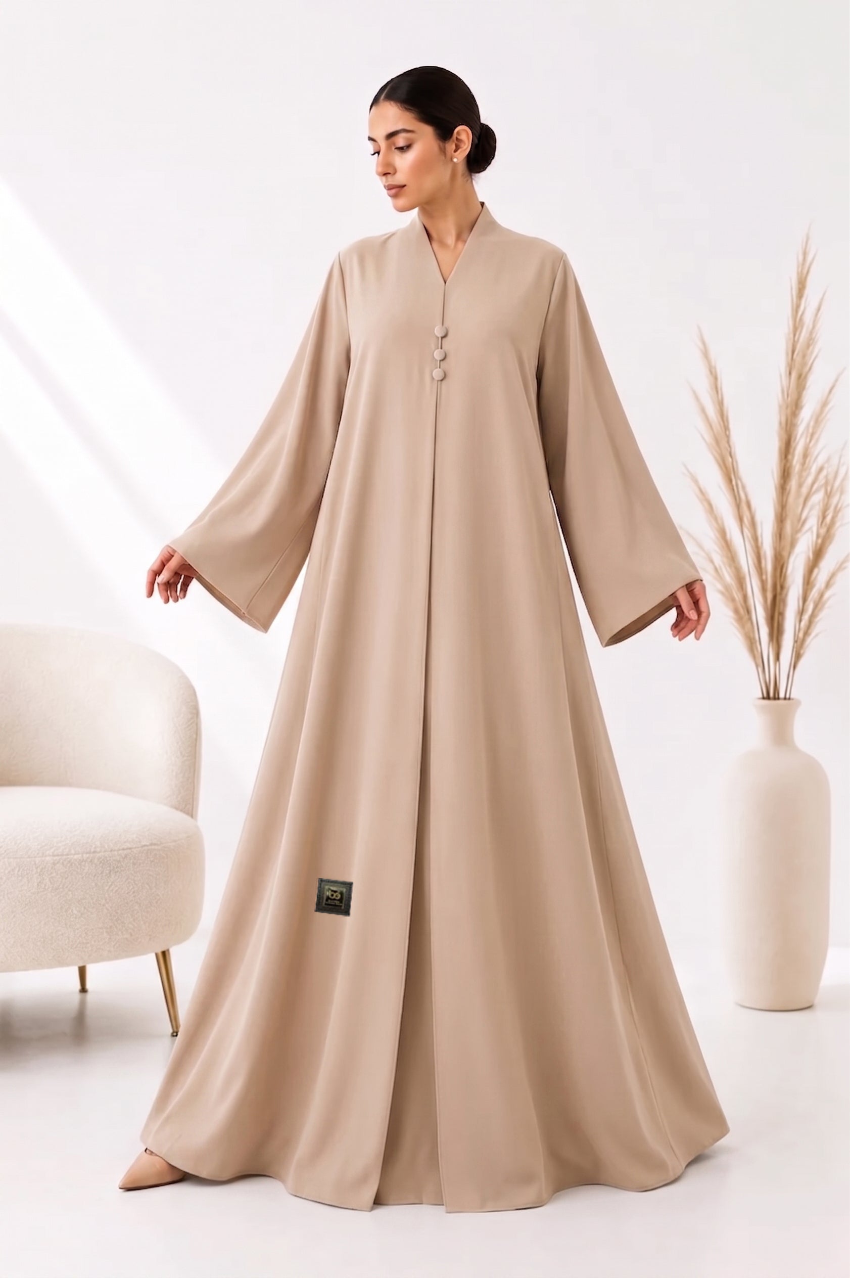 BE Talia Button-Detail Color Abaya 023 BE