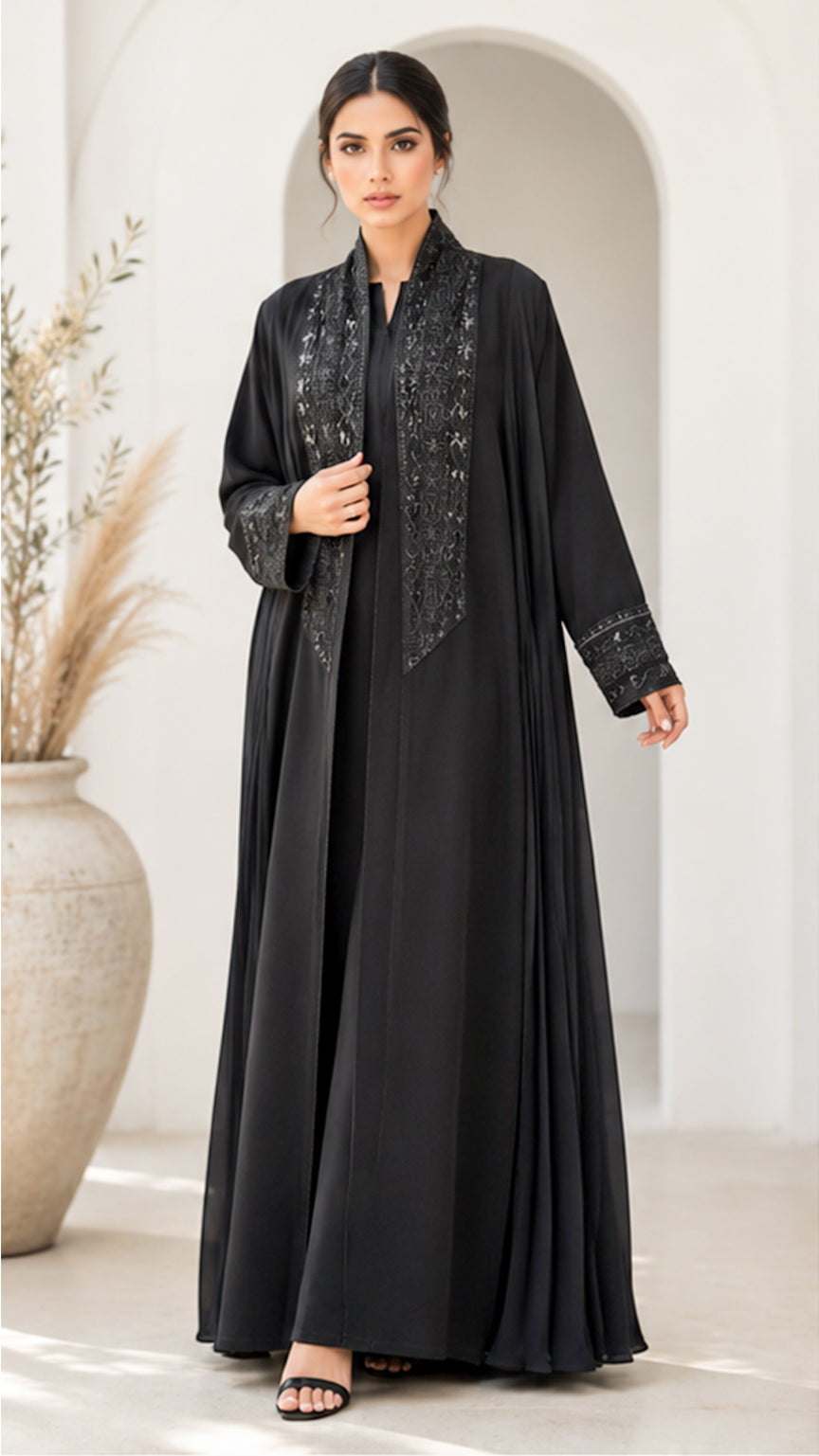 BE Noir Baroque Abaya BE