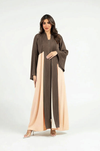 BE Cream Dual-Tone Contrast Abaya 041 BE
