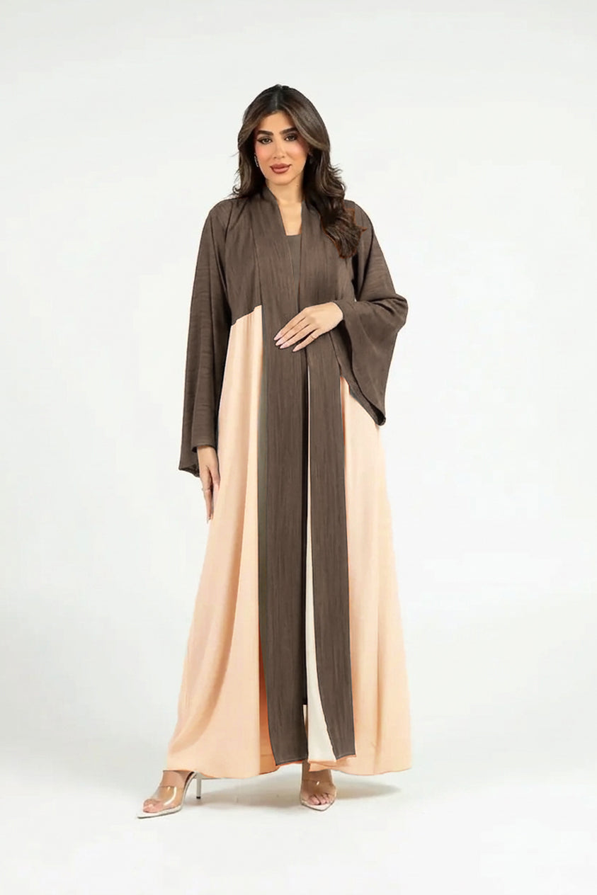 BE Cream Dual-Tone Contrast Abaya 041 BE