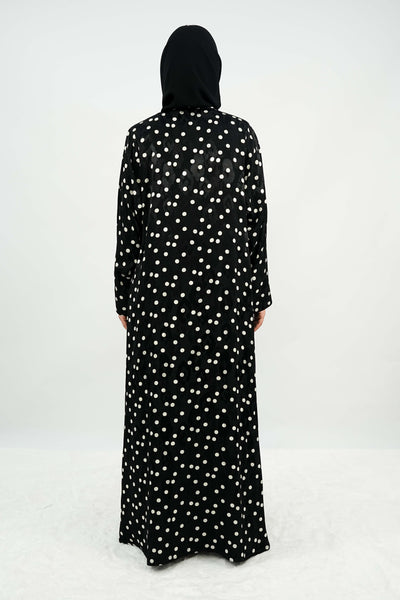 BE Retro Polka Jacquard Abaya 028 BE