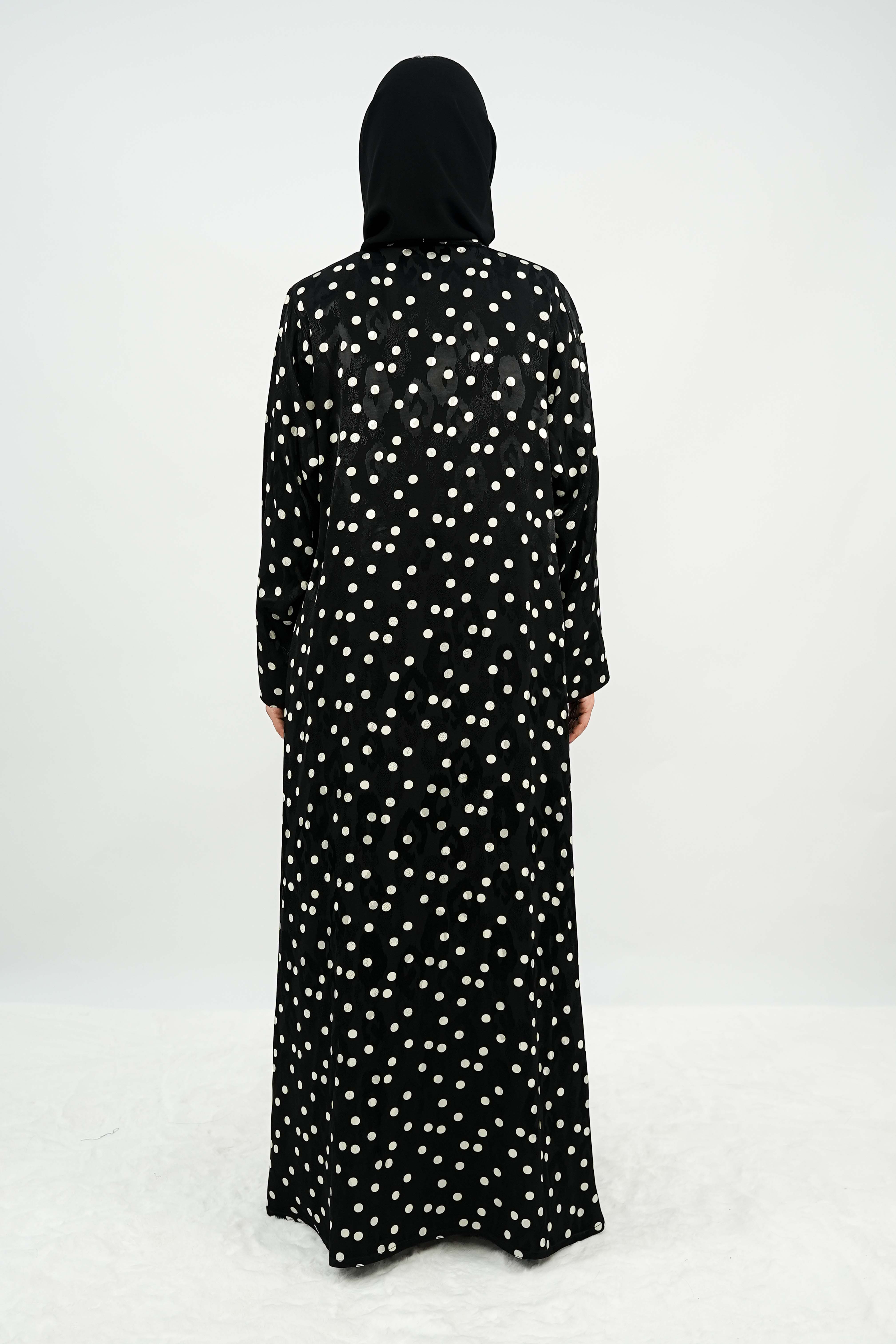 BE Retro Polka Jacquard Abaya 028 BE