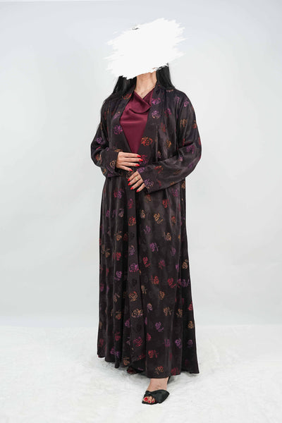 BE Multicolored Floral Jacquard Abaya 032 BE