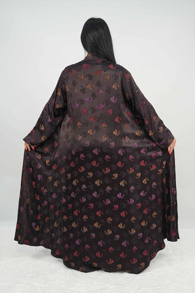 BE Multicolored Floral Jacquard Abaya 032 BE