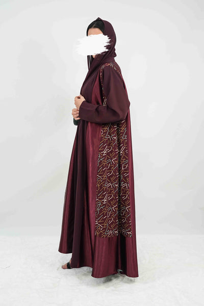 BE Maroon Mosaic Abaya 035 BE