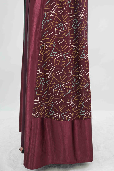 BE Maroon Mosaic Abaya 035 BE