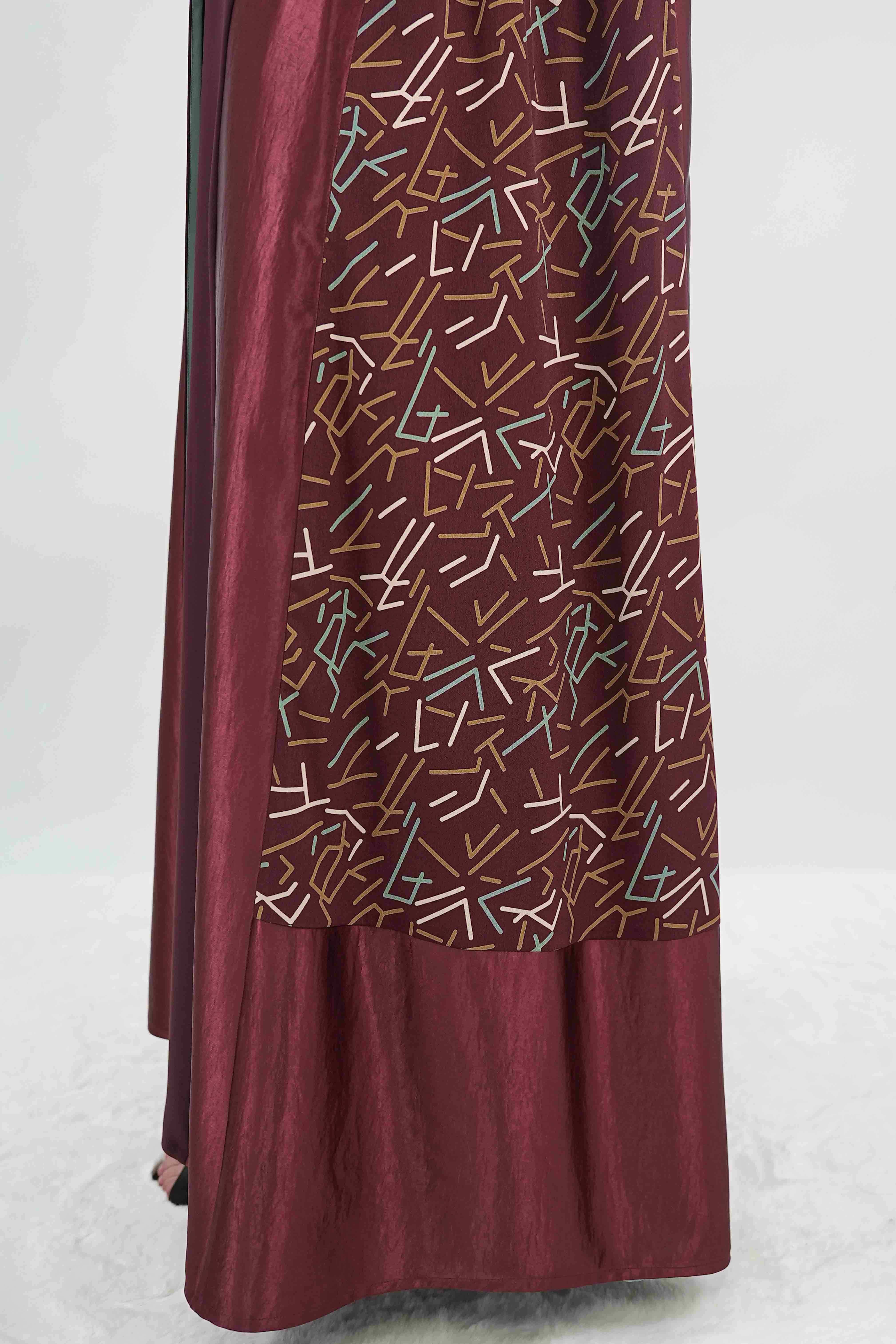 BE Maroon Mosaic Abaya 035 BE