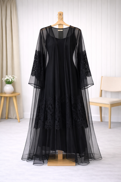 عباية دانتيل خفيفة |عباية دانتيل مطرزة