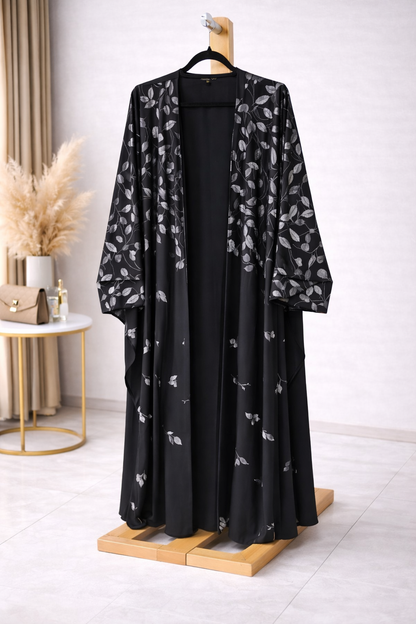 عباية نصف بشت بتصميم مطبوع