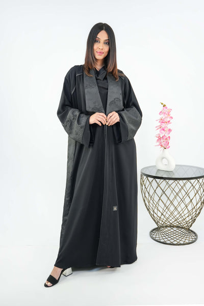 BE Jackard  flower Abaya 197