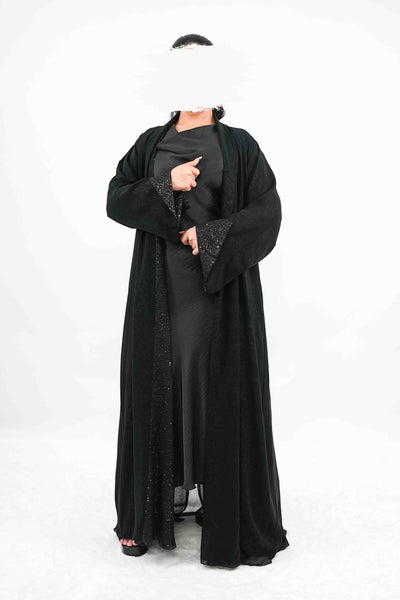 BE Geometric-Trim Jacquard Abaya 026 BE