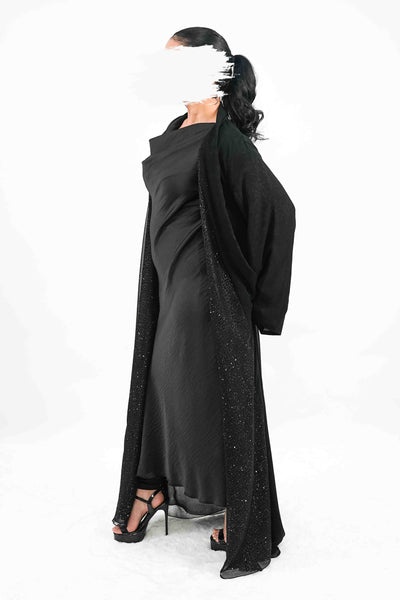 BE Geometric-Trim Jacquard Abaya 026 BE