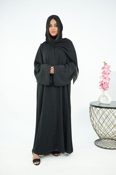 BE Embroidered-Sleeve Abaya 025 BE