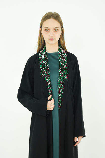 Beads Work Abaya