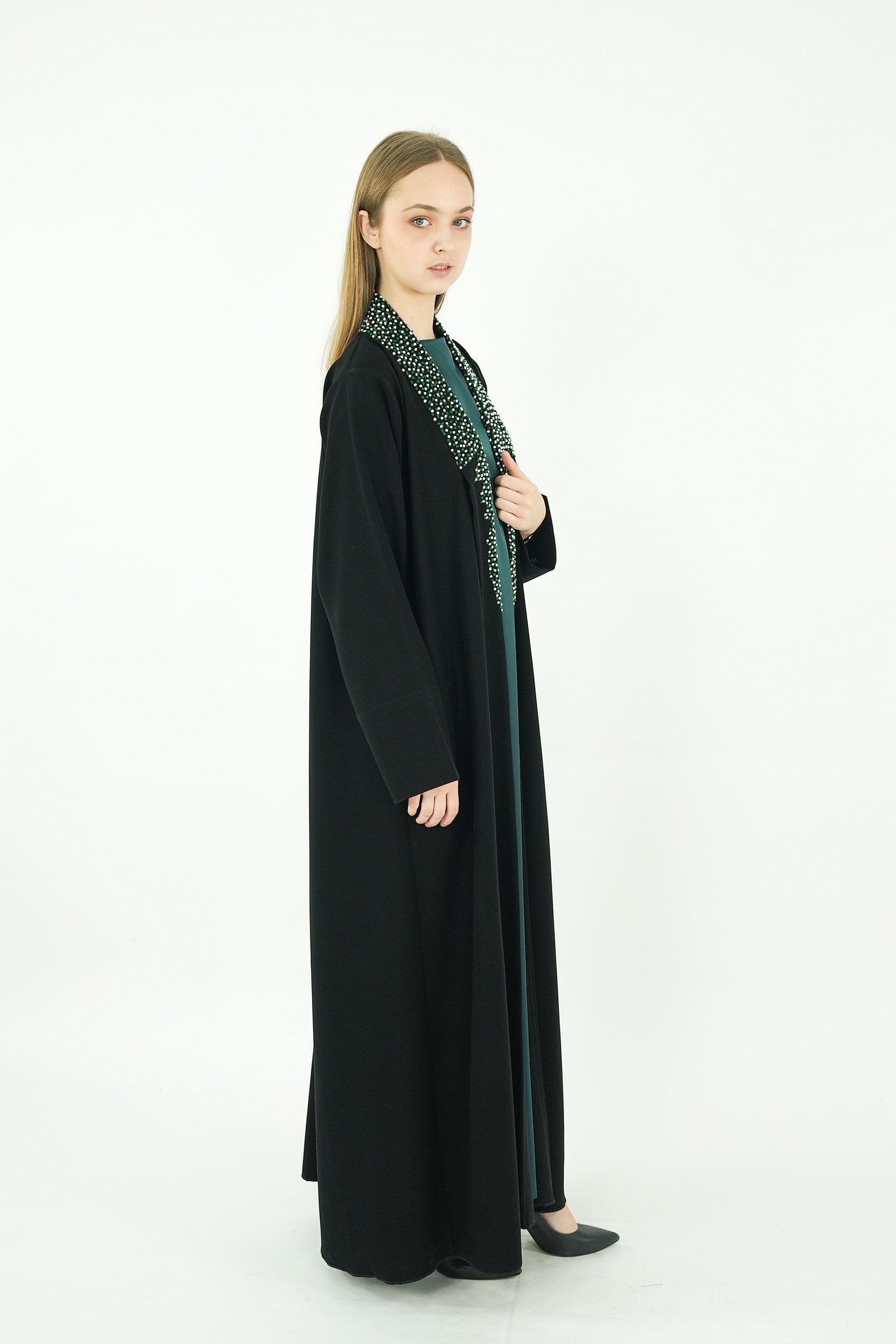 Beads Work Abaya