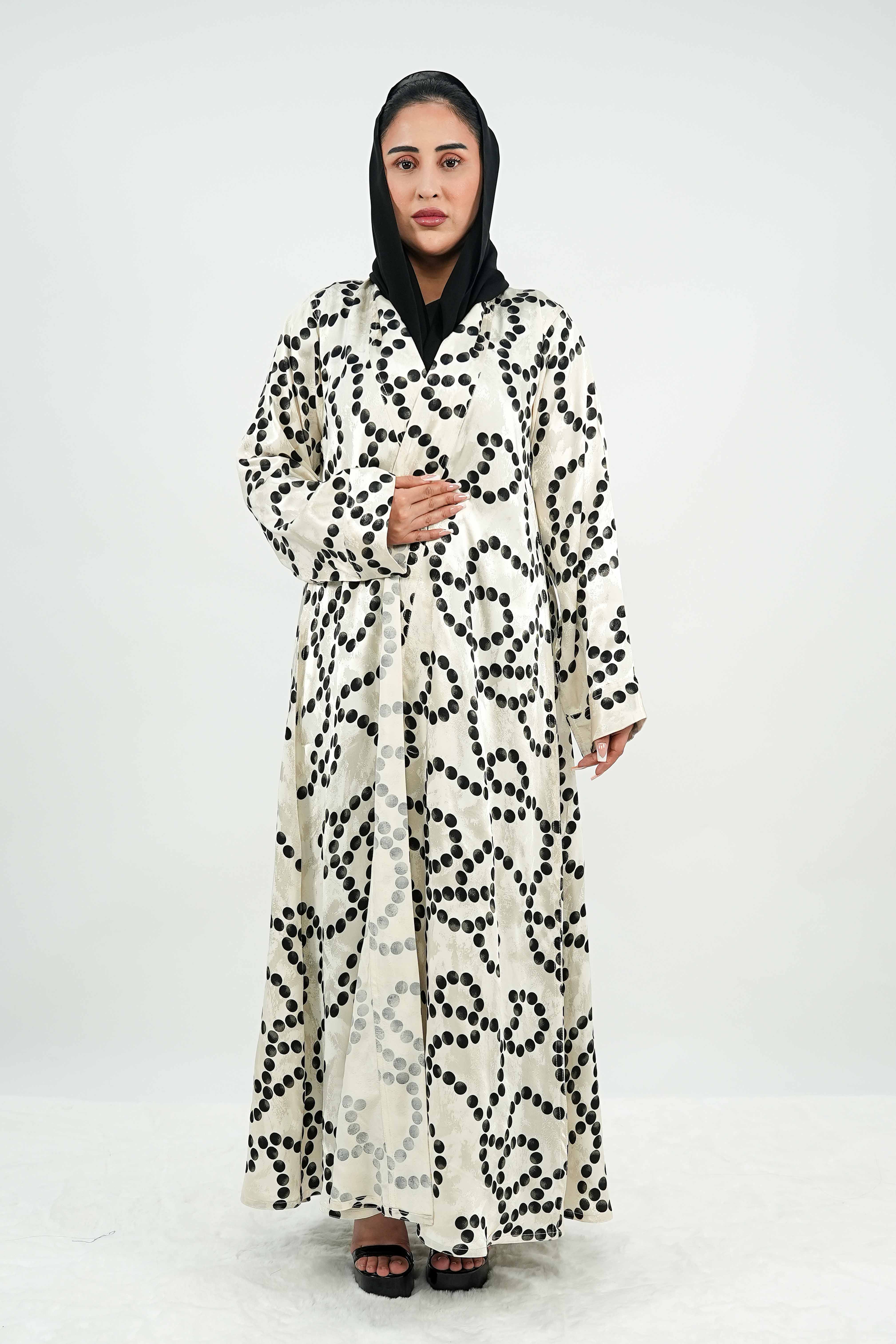 BE Monochrome Orbit Abaya 027 BE