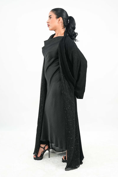 BE Geometric-Trim Jacquard Abaya 026 BE
