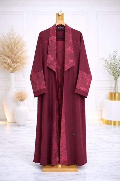 BE Jackard  flower Abaya 197
