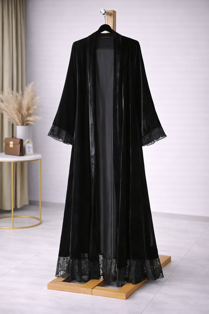 Velvet Abaya |مخمل عباية بالدانتيل