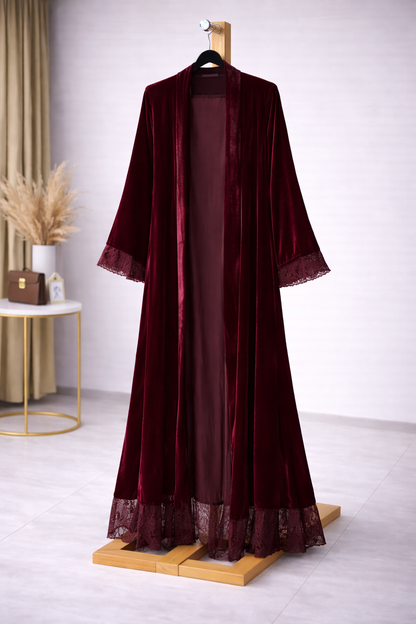 Velvet Abaya |مخمل عباية بالدانتيل