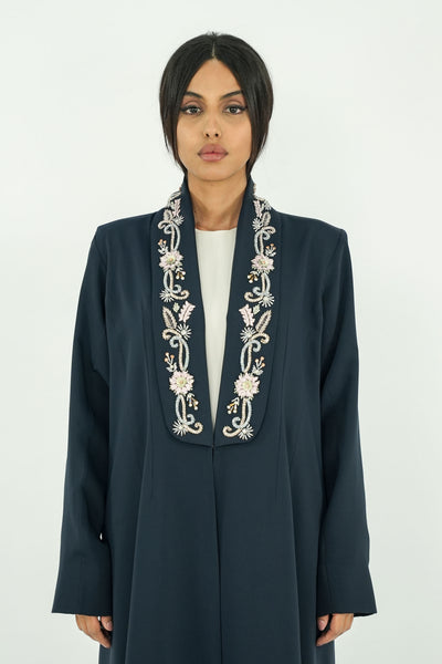 BE Midnight Blossom Open Abaya 040 BE
