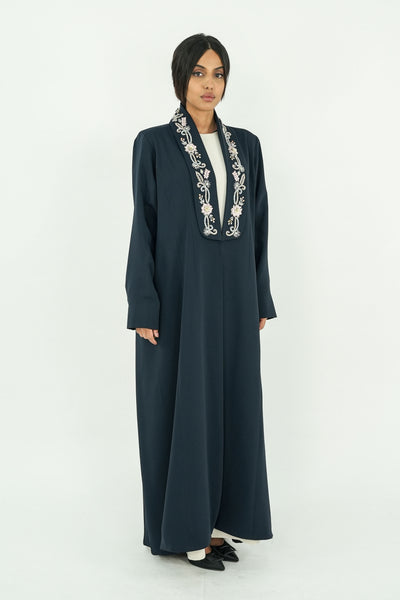 BE Midnight Blossom Open Abaya 040 BE