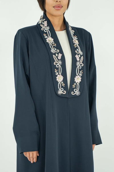 BE Midnight Blossom Open Abaya 040 BE