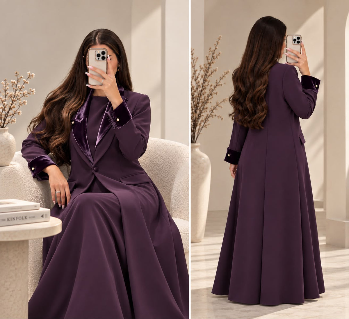BE Imperial Mulberry Blazer Abaya BE