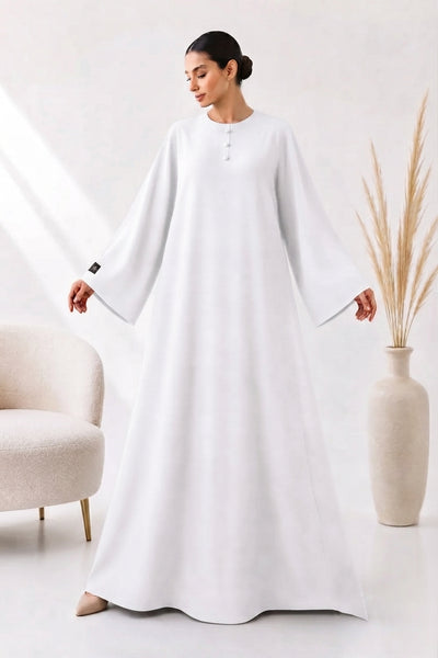 BE Buttoned Crew-Neck Color Abaya 024 BE