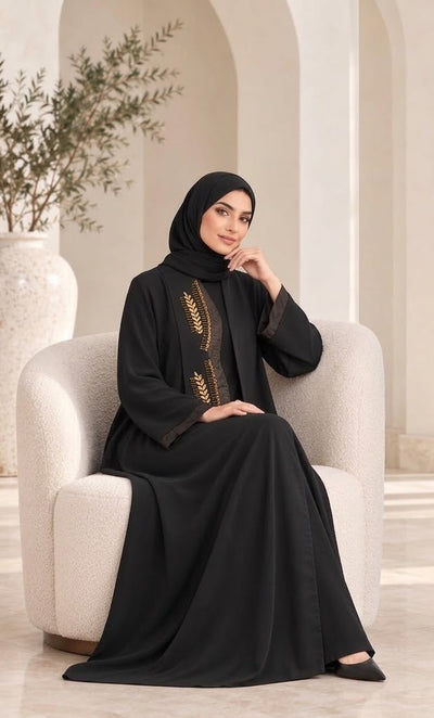 BE Zarah Gold-Embroidered Abaya BE