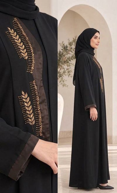 BE Zarah Gold-Embroidered Abaya BE