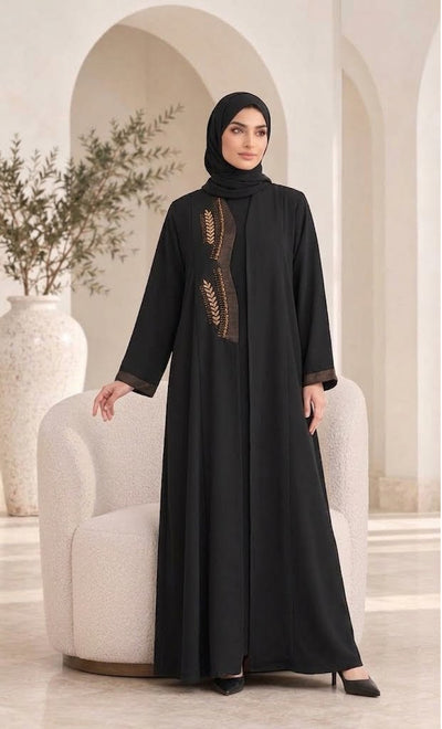 BE Zarah Gold-Embroidered Abaya BE